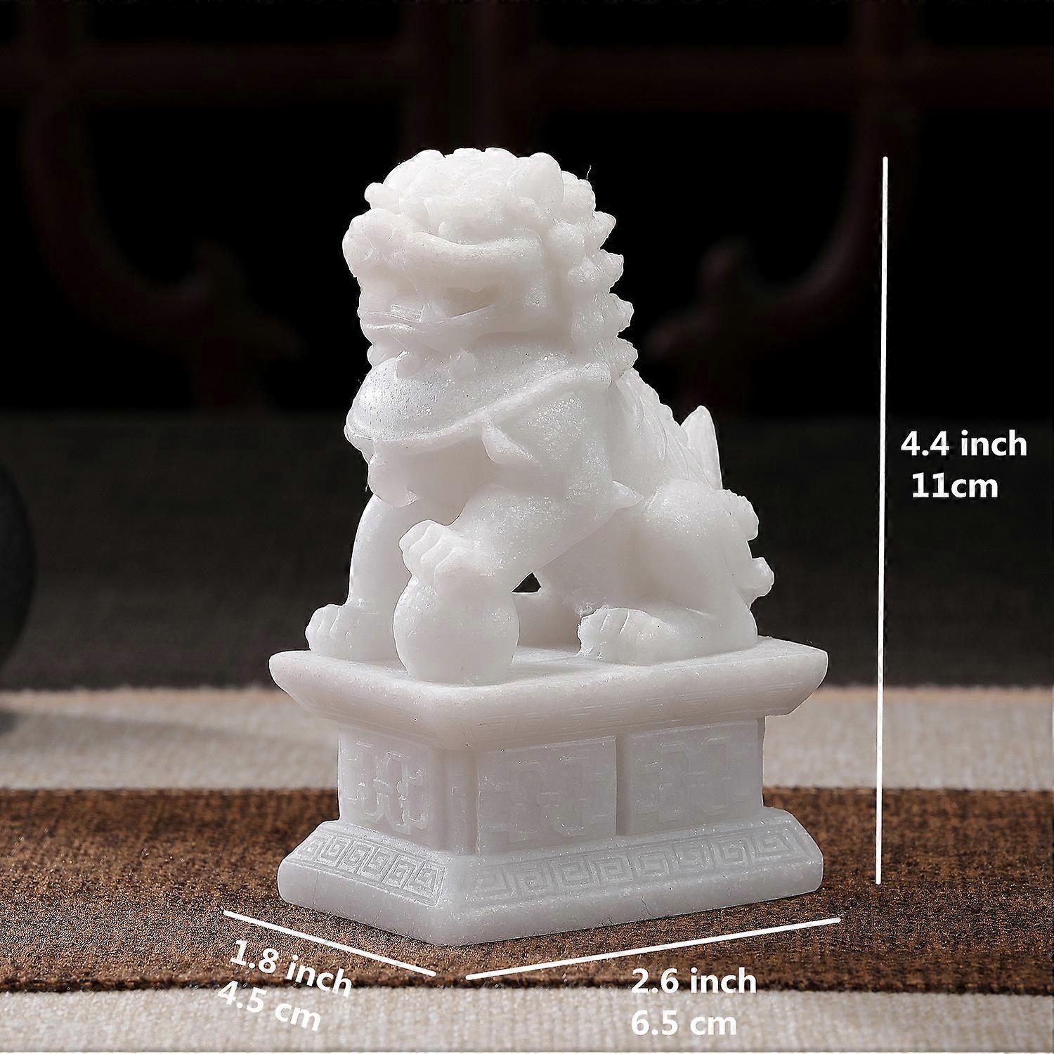 Foo Dogs Guardian Lion Statues - Pair of Fengshui Fu Dogs Figurine - Housewarming Congratulatory to Ward Off Evil Energy