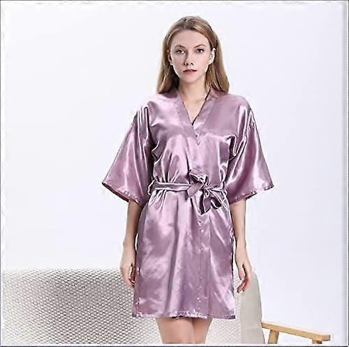 Aiyuego Womens Satin Robe Silk Dressing Gown Soft Lightweight Sleepwear Bath Hotel Pool Wedding Part