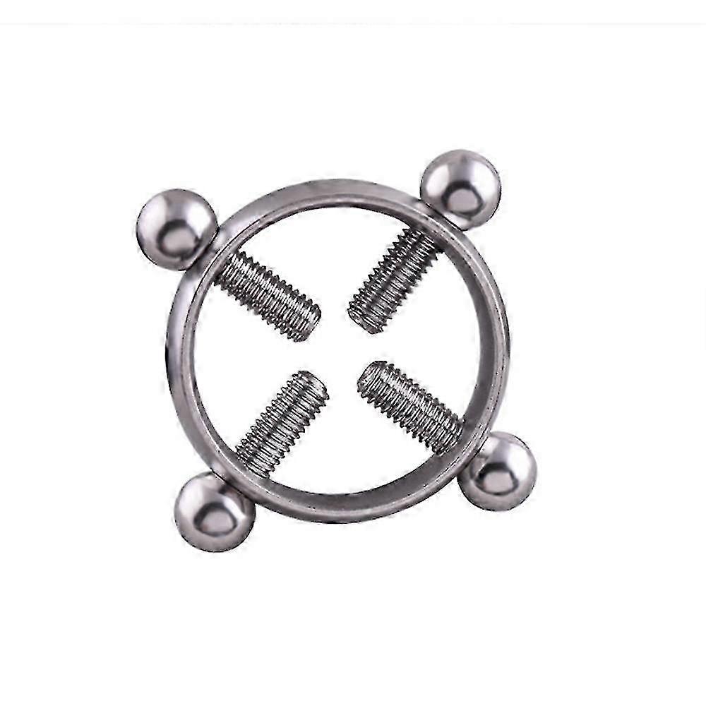 Adjustable Titanium Round Fake Non-piercing Nipple Ring Shield Jewelry
