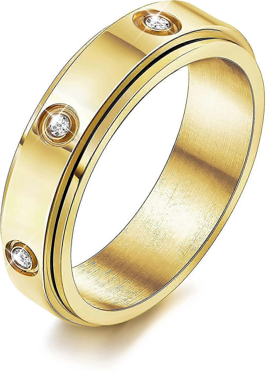 Forgó gyűrű esküvői ígéret forgó gyűrű köbös cirkonokkal szorongásoldás (arany)