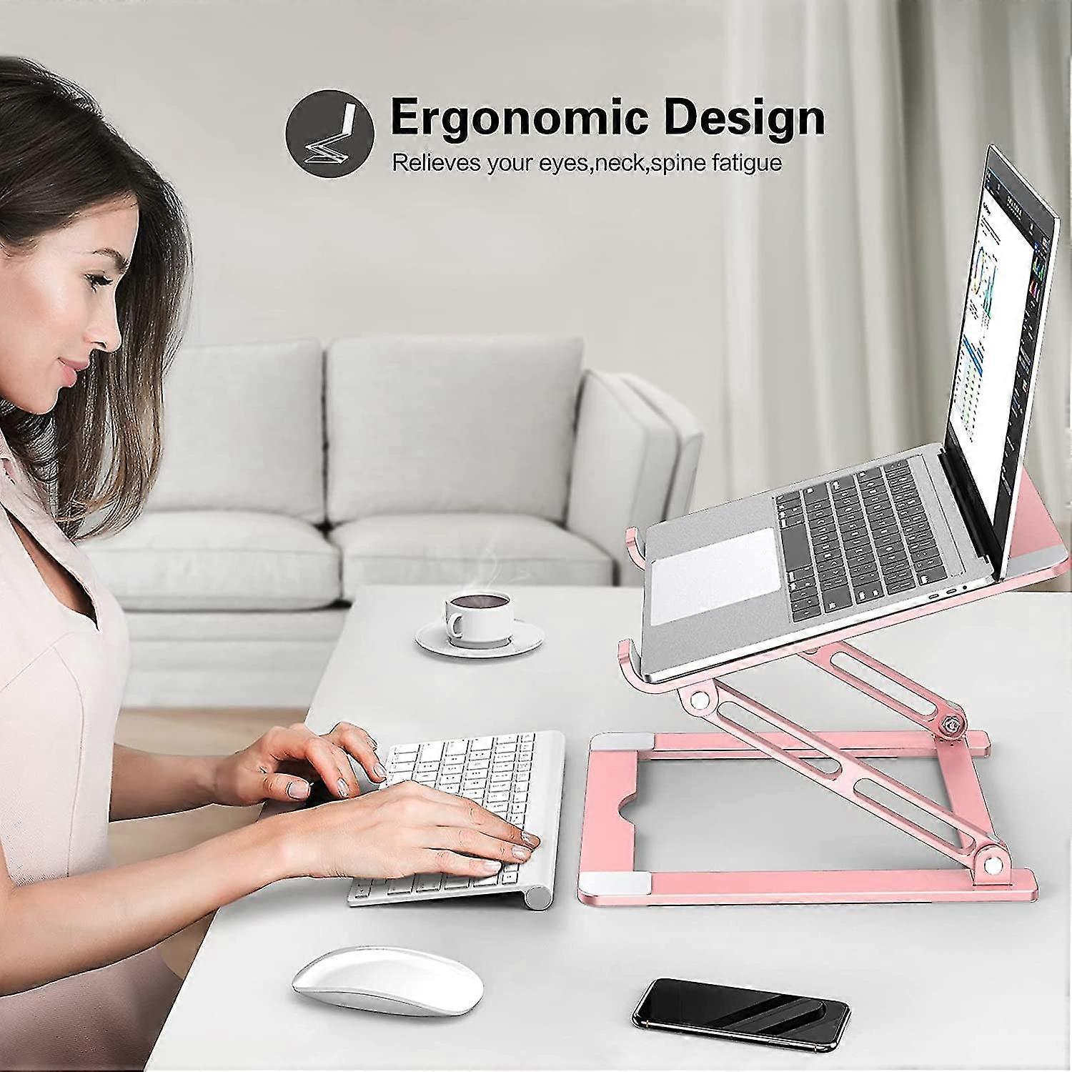 Supporto Ergonomico Per Laptop In Alluminio Regolabile 10 Posizioni – Pieghevole E Portatile 11-17'' - 5