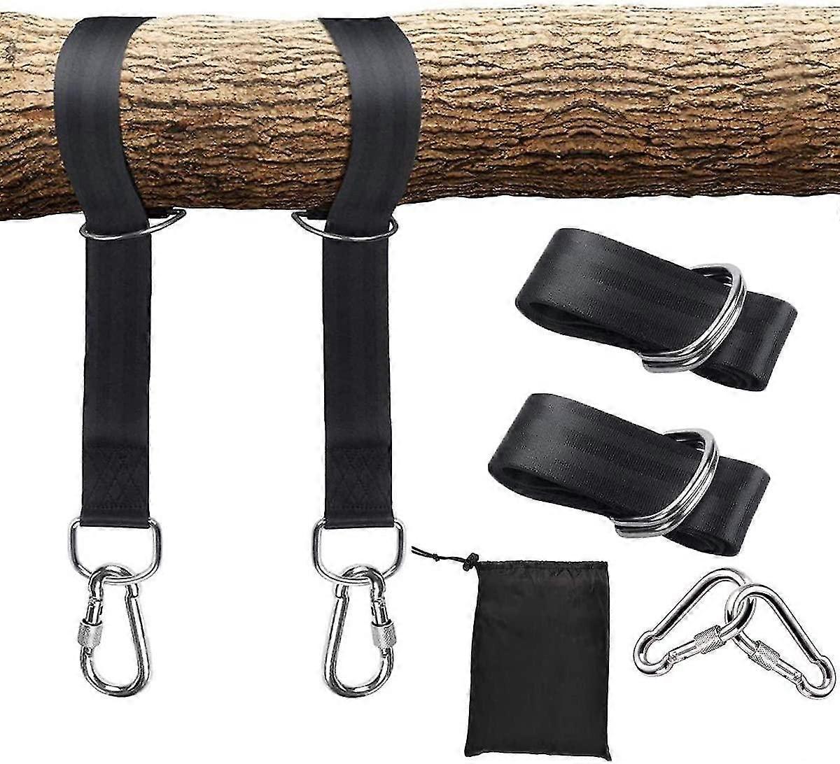 2 Hammock Hanging Straps Hammock Strap With Two Hooks, 2x150CM Swing Strap with D-Ring, for Hammock