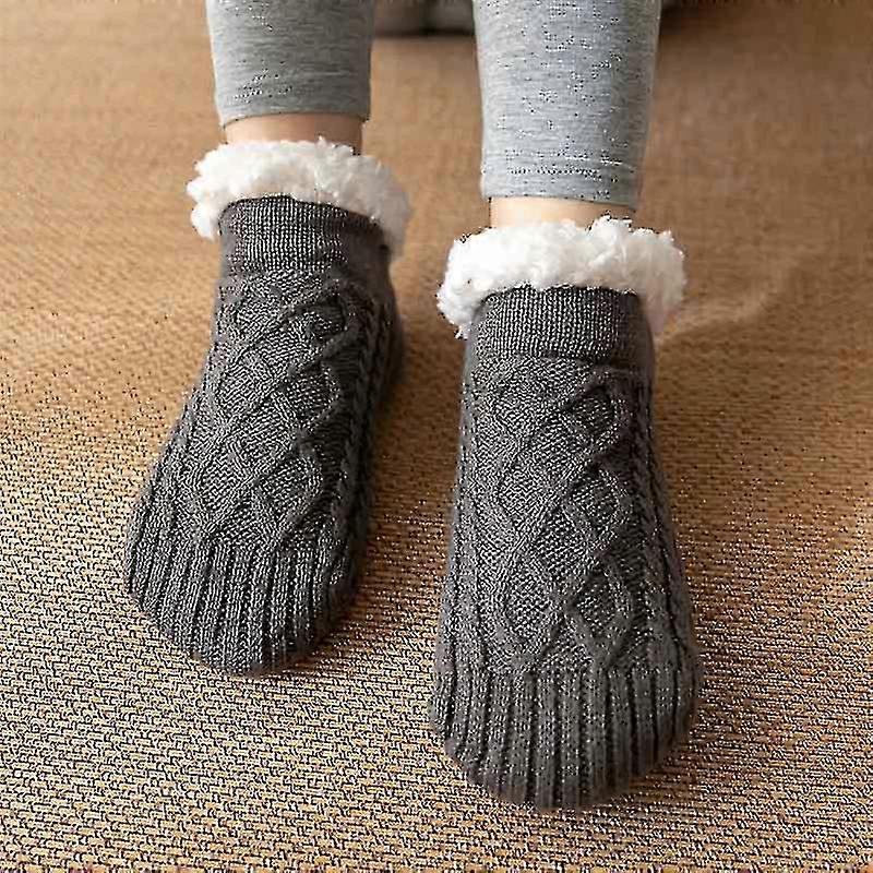 Womens Warm Fluffy Fleece Lining Slipper Socks, Soft Cozy Fuzzy
