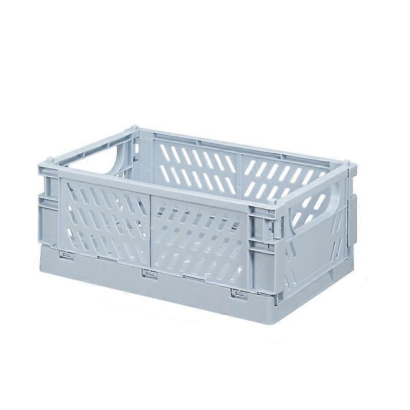 Folding Stackable Storage Basket Larg Light Blue