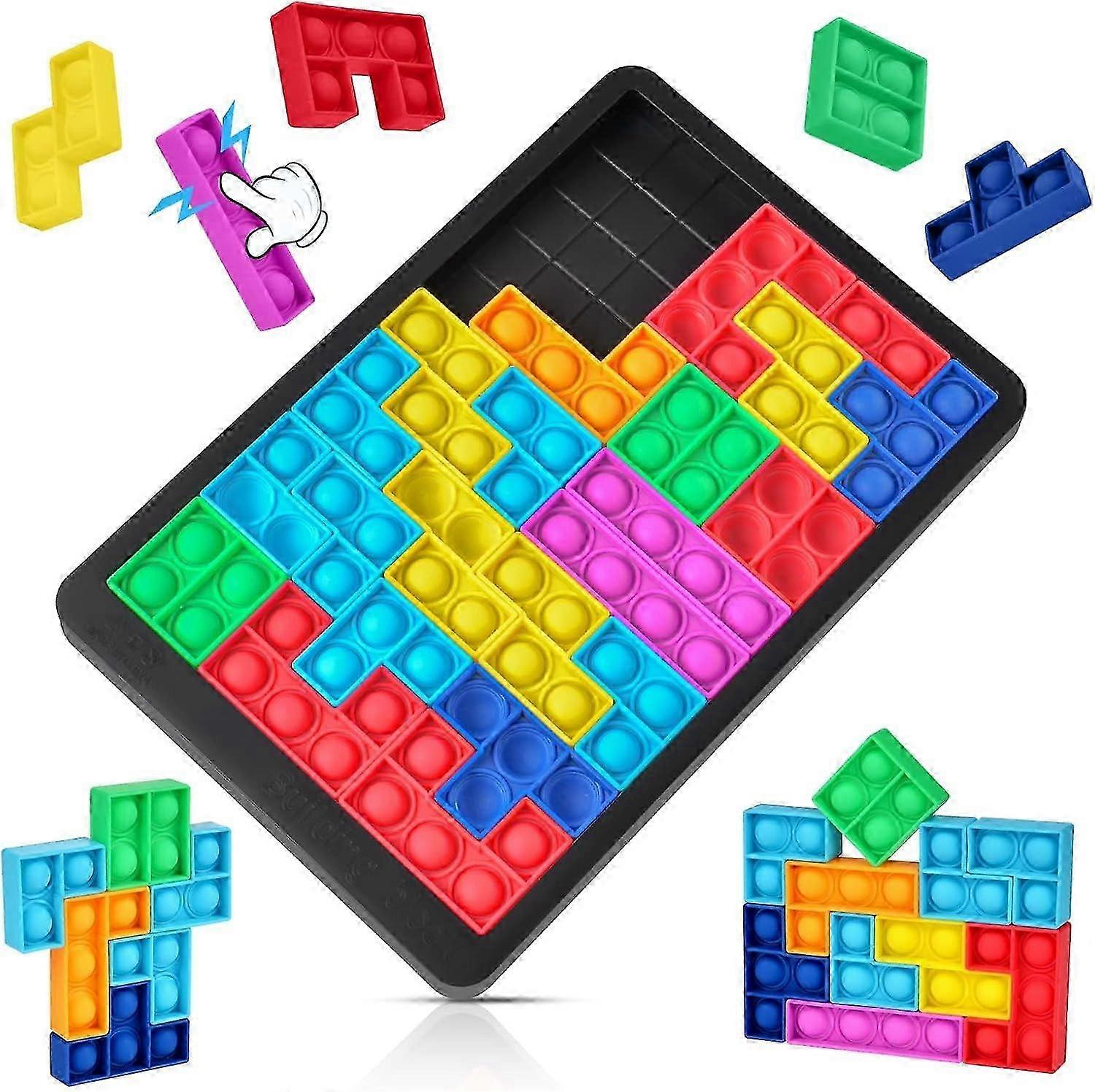 Educational Learning Puzzle Intelligence Toys,Jigsaw Building Blocks Puzzle Game Board for Kids Adults ADHD OCD Anxiety, 27pcs