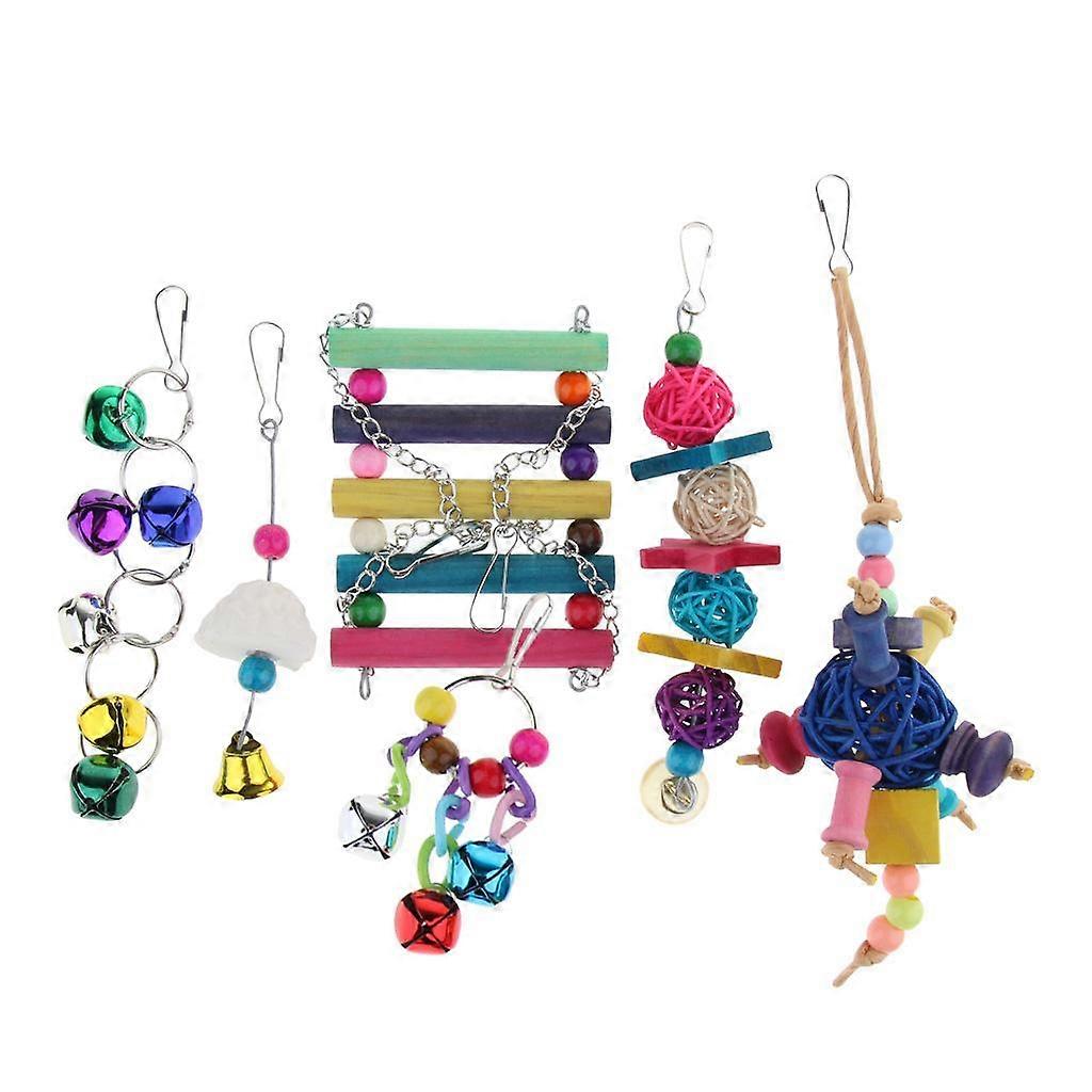 6PCS Pet Toys Swing Bridge String Bells Balls For Small Animals