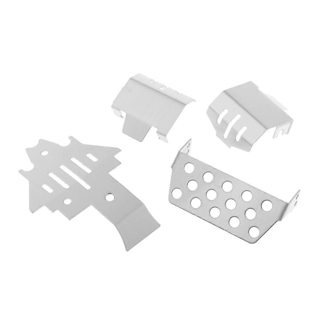 4 Pieces Armored Chassis With Egg Bridge Metal Protective Base For RC Climbing Car 1/10
