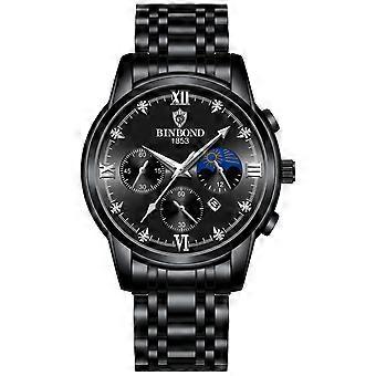 BINBOND B3591 Quartz Ur, Farve: Sort Ste-Black