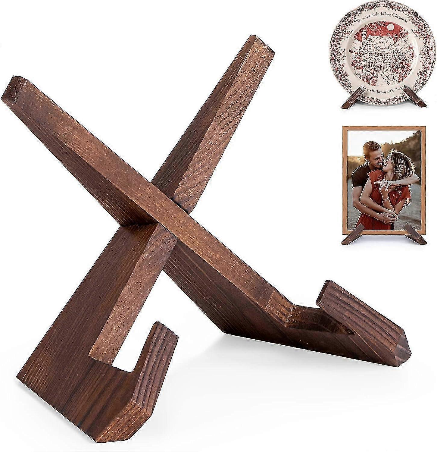 (Y)Plate Holder Display Stand - 6.5 Inch Picture Frame Stand, Wooden Display Stand for Book, Photo, Decorative Plate