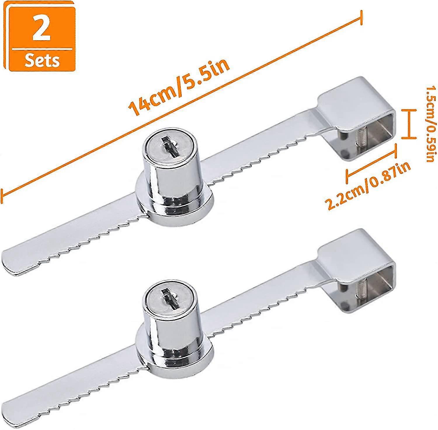 2-Pack Keyless Cabinet Lock – 3-Digit Combination Ratchet Lock For Glass Sliding Doors, Showcase & Display Cases, Fits 4-8mm Thickness (Black)