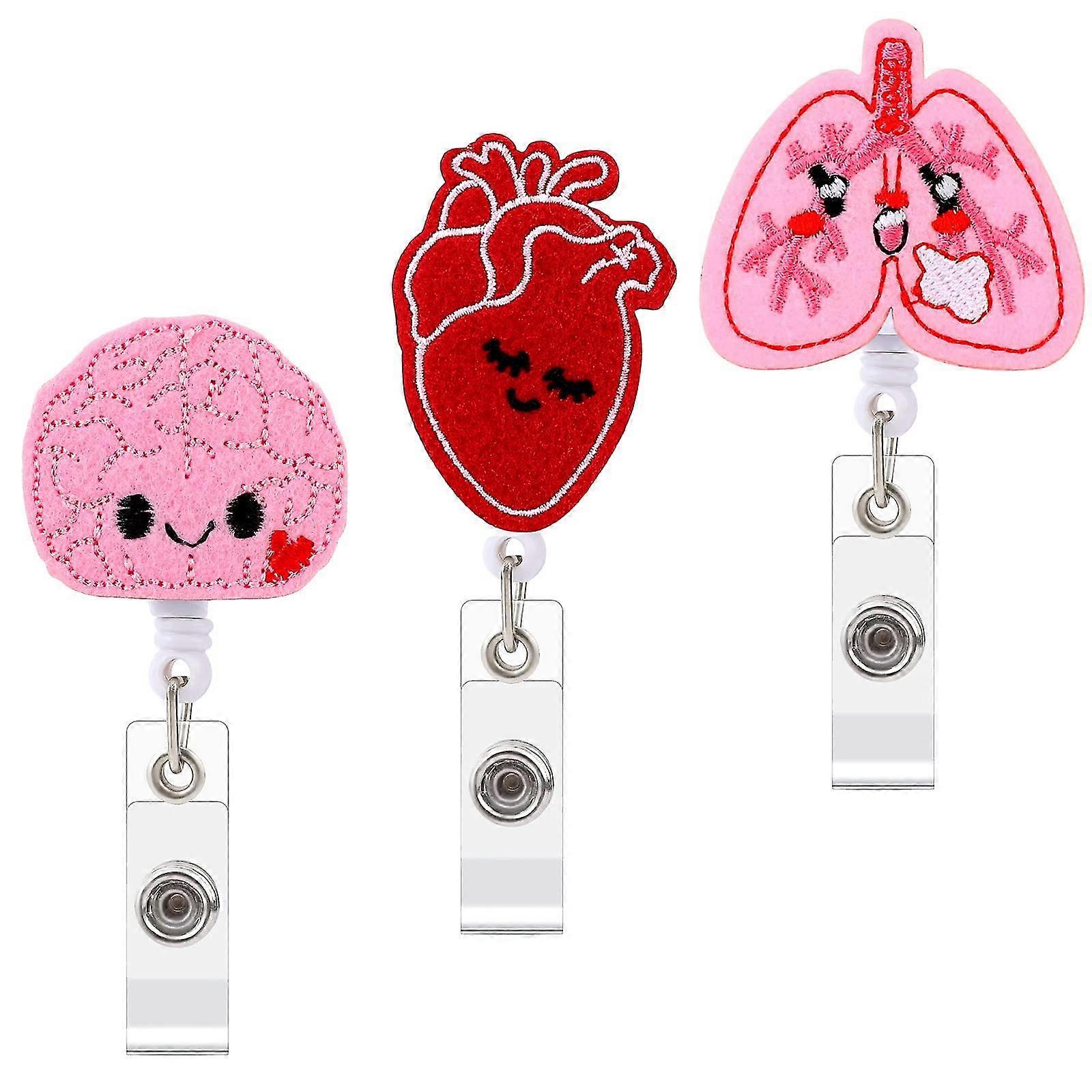 3 Pack Retractable Badge Holder - For Nurse, Doctor, Nursing
