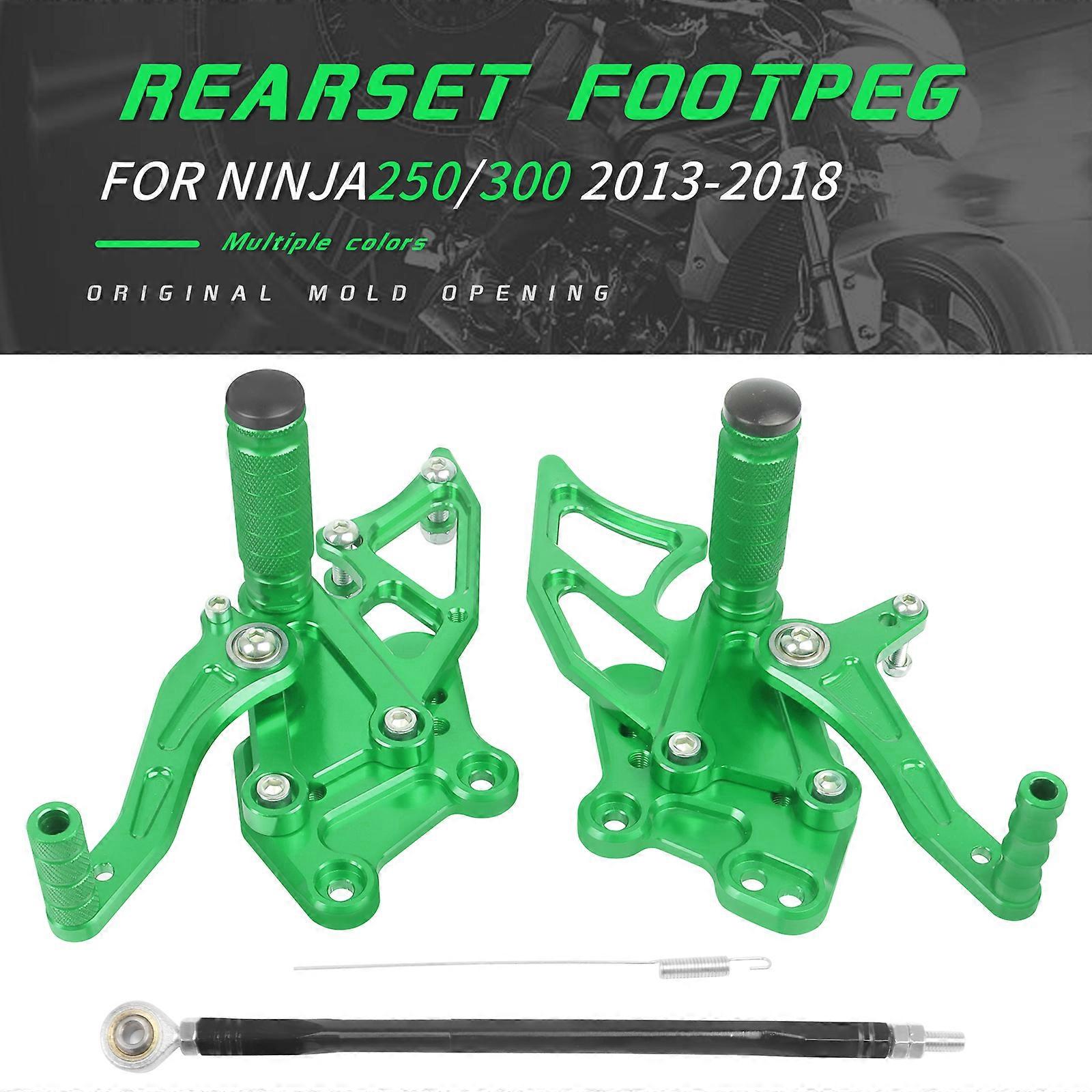 For KAWASAKI Ninja300 Ninja250 CNC Adjustable Rear sets Footrest Footpegs Foot Pegs Pedals Rest Rearset Ninja 250 300 Z300 300R