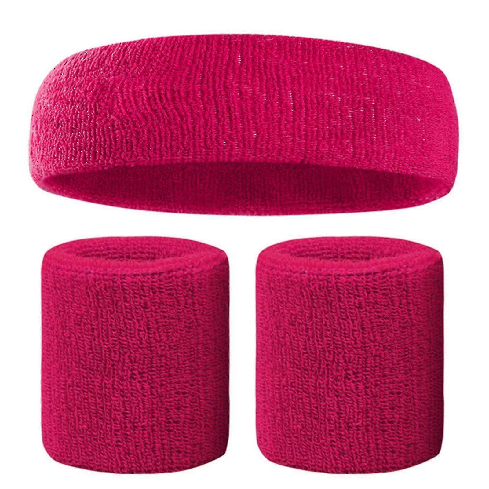 Sweatbands Set Colorful Headband Wristband Elastic Athletic Sweat Absorbing Sweatband For