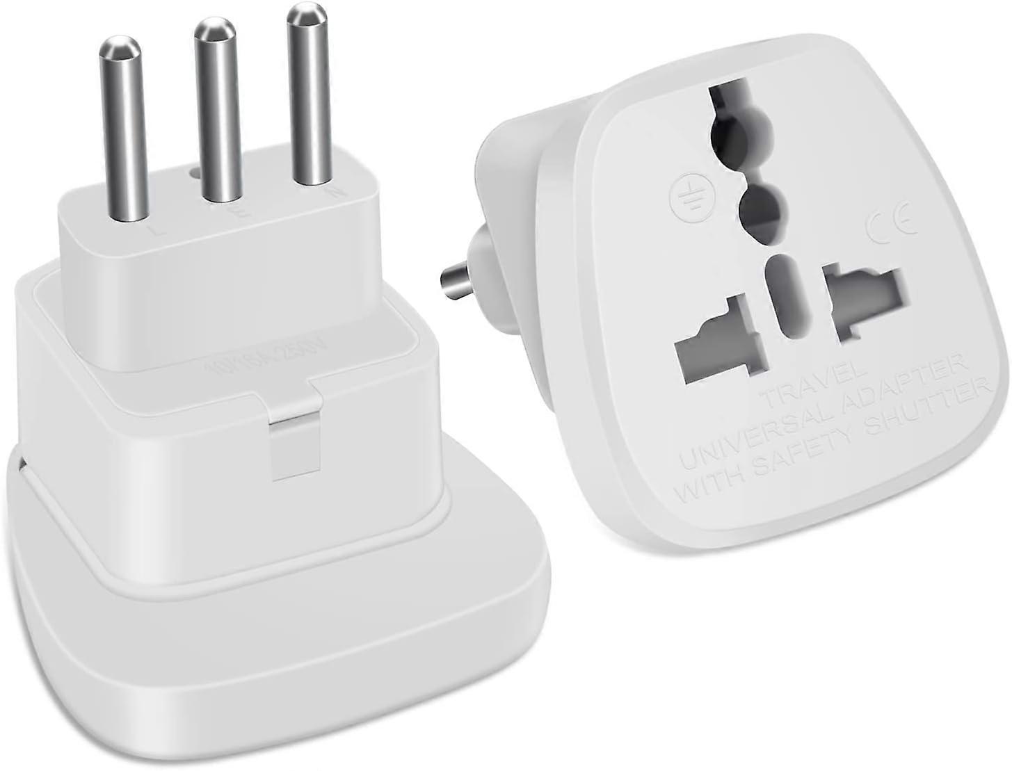 2-piece set, adaptable to Italian travel, adapter to travel universe in form of L, adapter to French to Italian socket, adapter to multi-country power