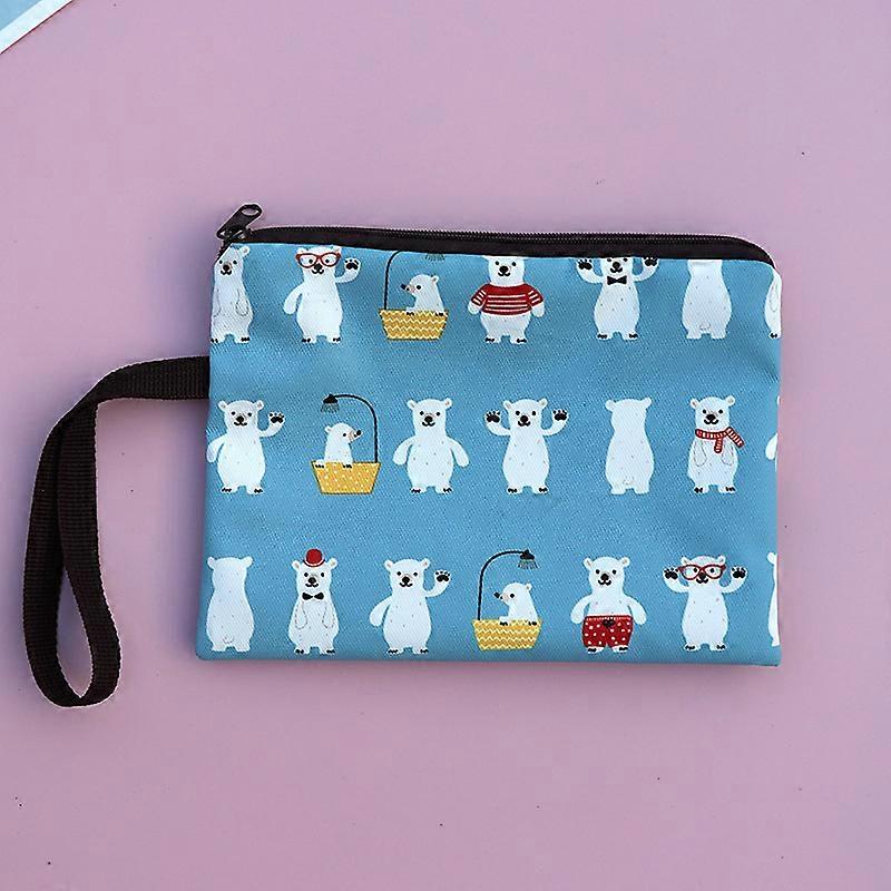 1 Pack Sanitary Napkin Storage Bag Sanitary Napkin Pads Storage Bag With ZipperPolar Bear