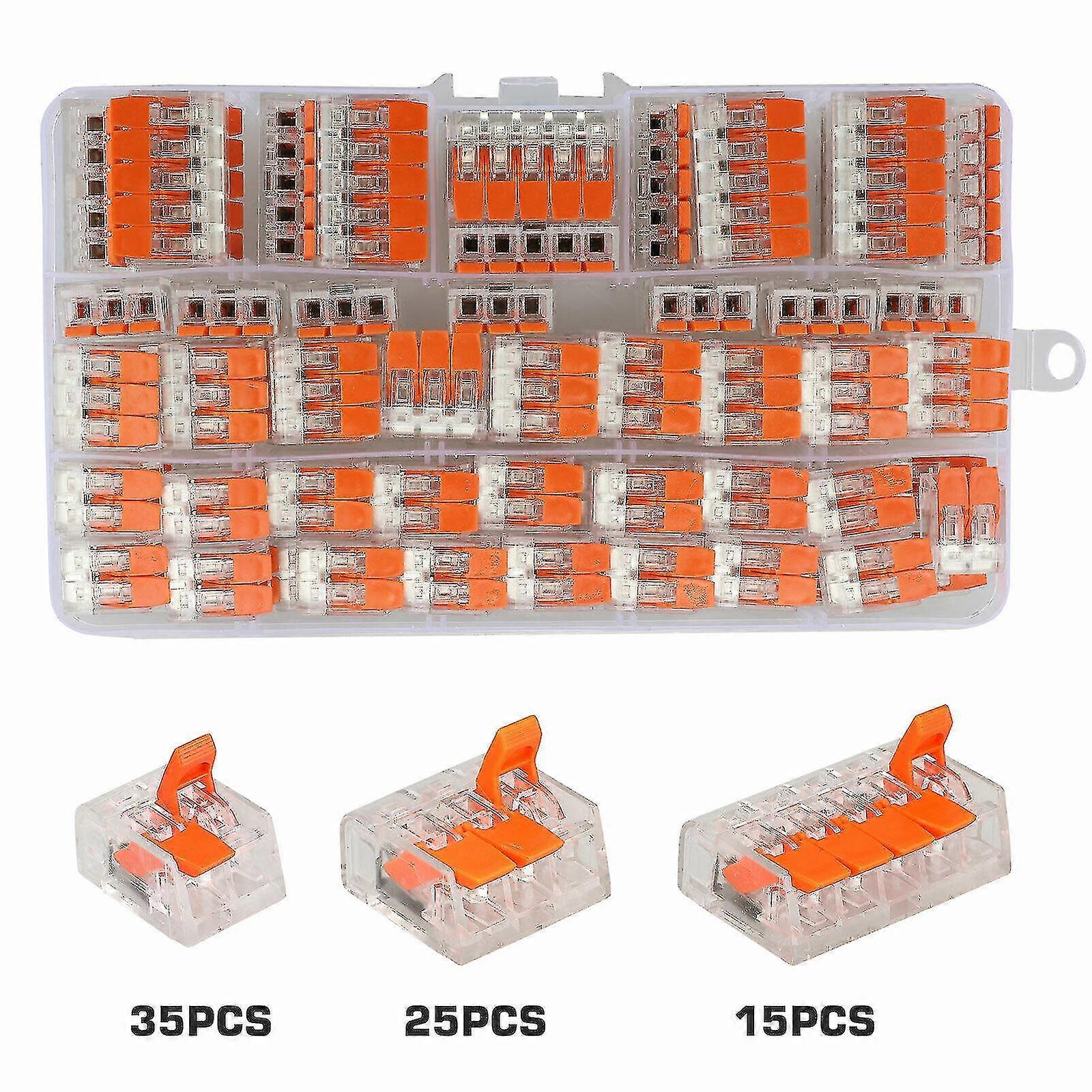 75pcs 221-412コンパクトコネクタレバーナットスプライシングコネクタ導体ワゴ用