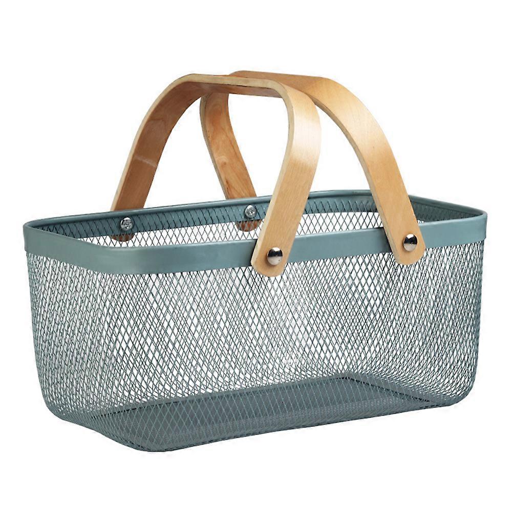 1pc Creative Desktop Iron Storage Basket Household Sundries Storage Container