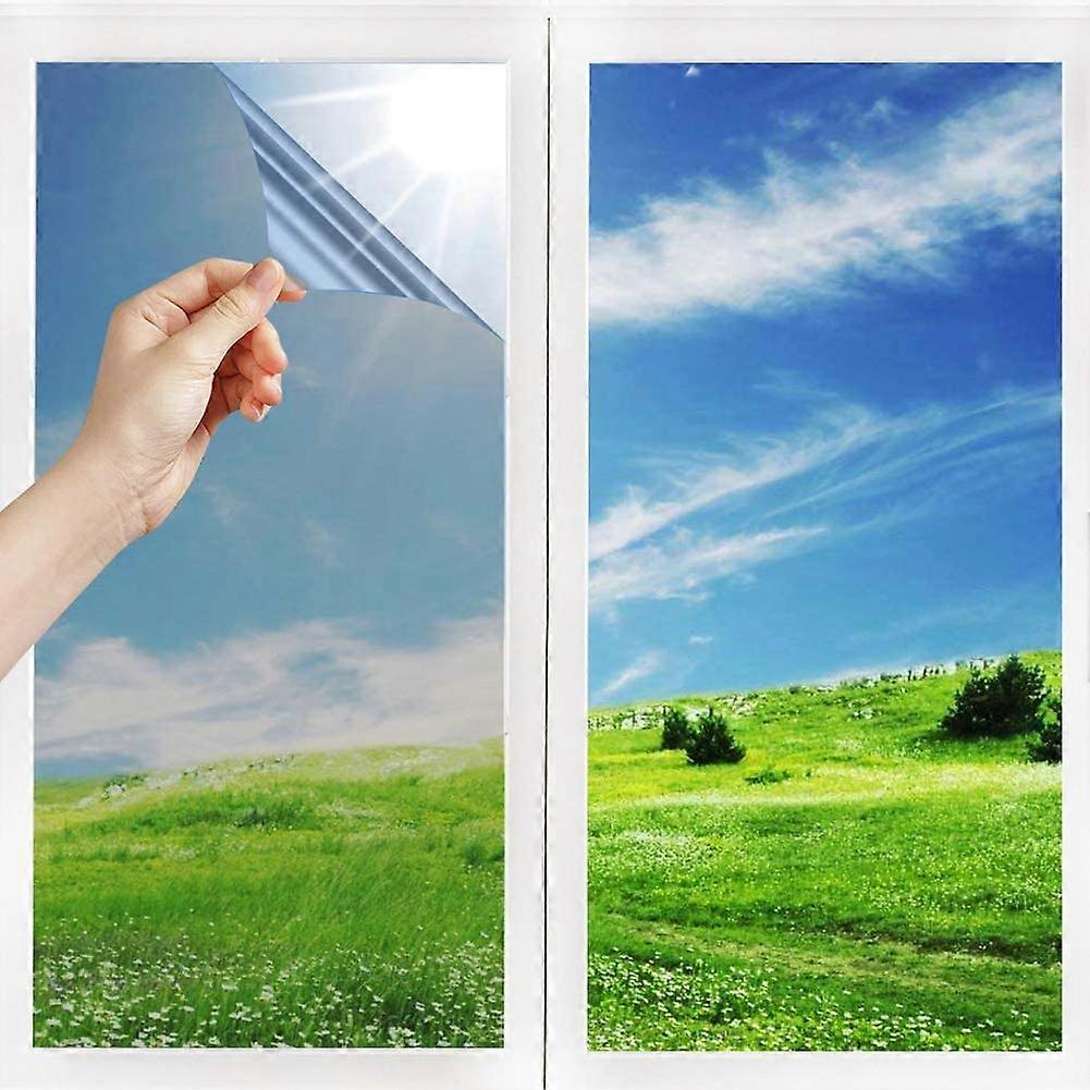 Mirror Window One Way Control Privacy Protection Reflective Adhesive Film (60*400cm,Silver)