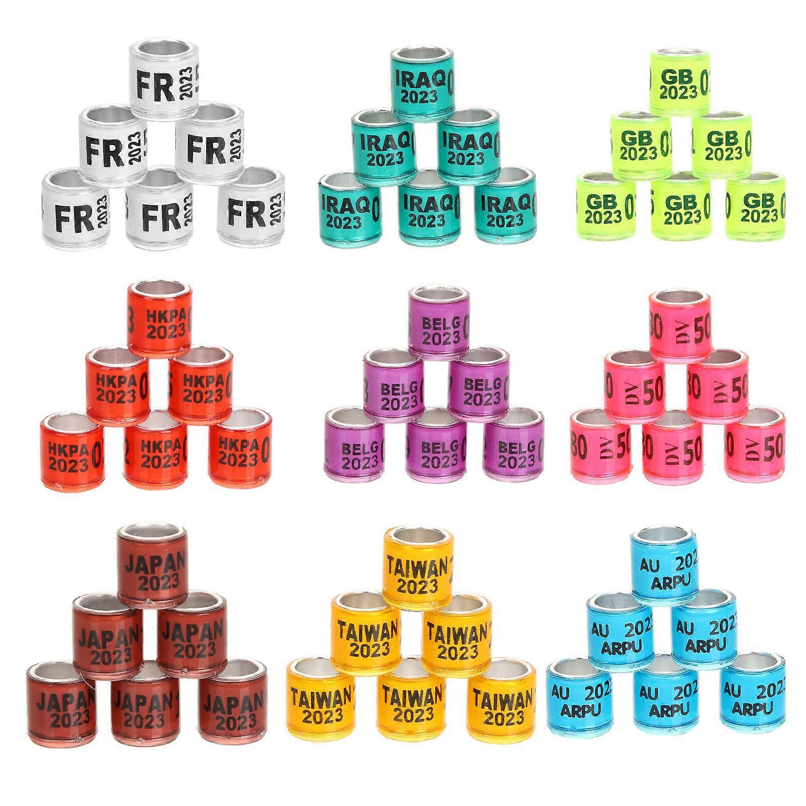 100pcs Δαχτυλίδια ποδιών περιστεριών Δείκτες αγώνων περιστεριών Δαχτυλίδια περιστεριών Αγωνιστικά περιστέρια Ζώνες αστραγάλου