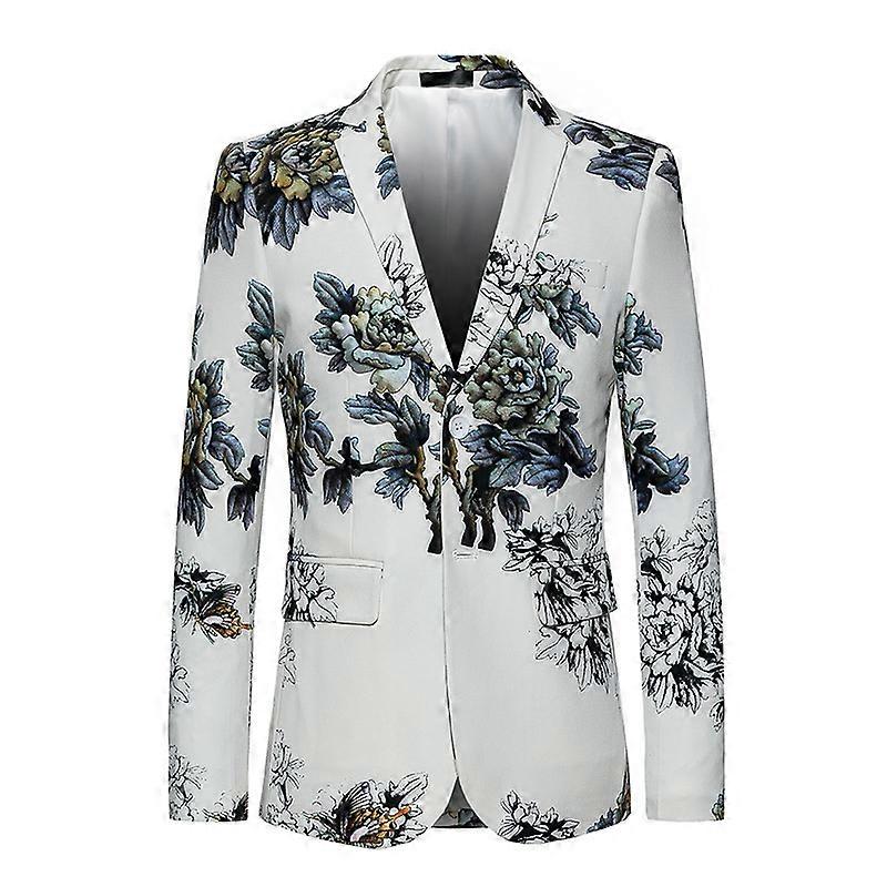 Men's Casual Two-button Floral Print Suit