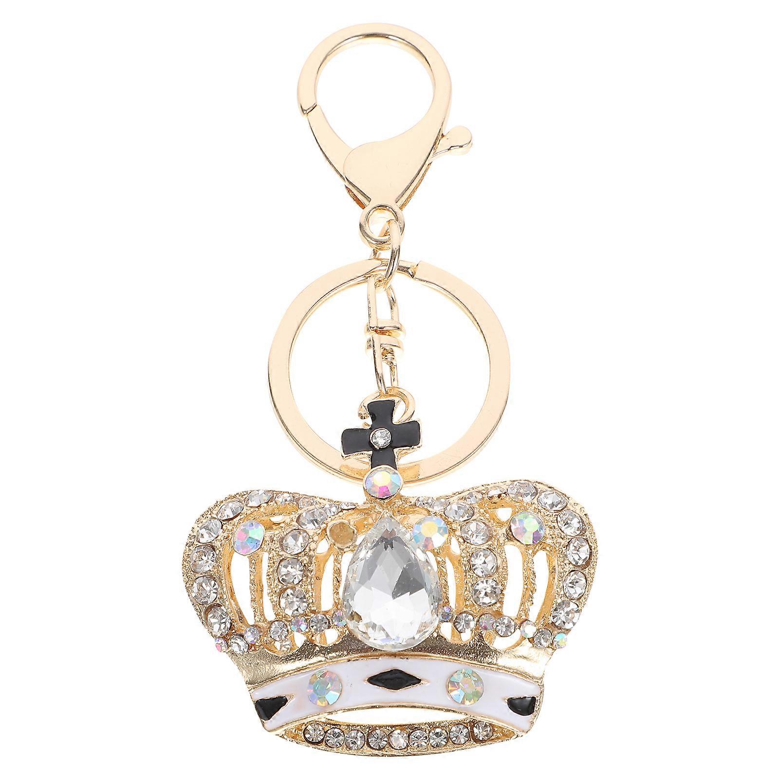 Sparkling Crystal Keychain Crown Shape Keychain Beautiful Key Ring Handbag Decoration
