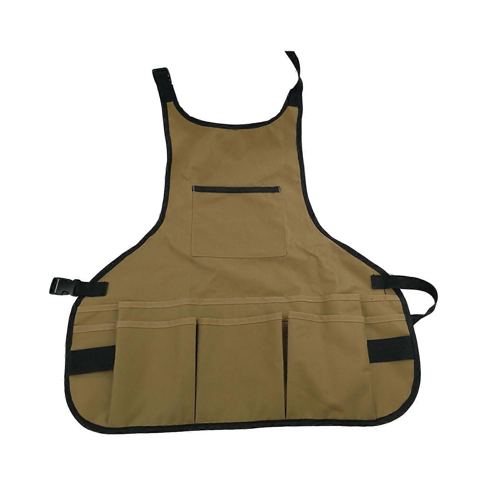 Mengxi Adjustable Convenient Anti-dirty Waterproof Oil-resistant Work Apron Unisex Workshop Apron with Multi Tool Pockets for Outdoor