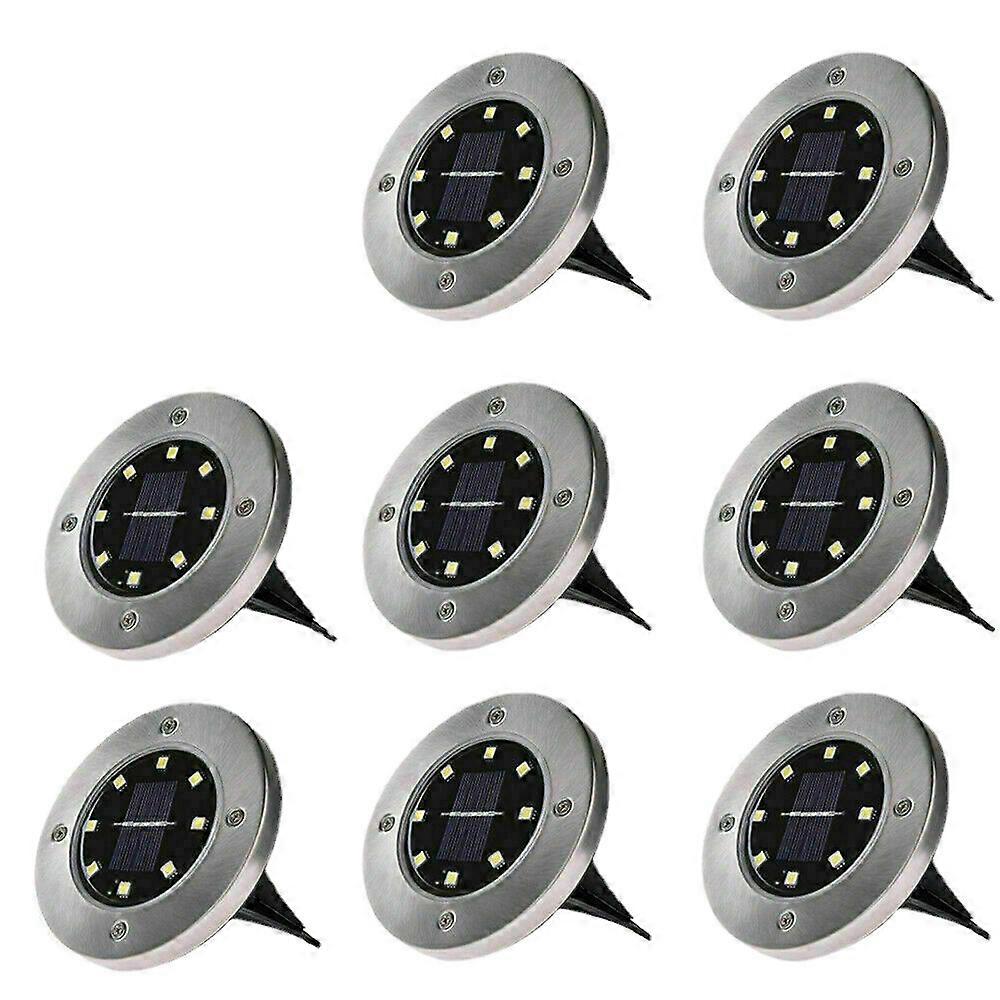 8 LED Solar Powered Garden Lights For Patio PathwayWhite8Pcs