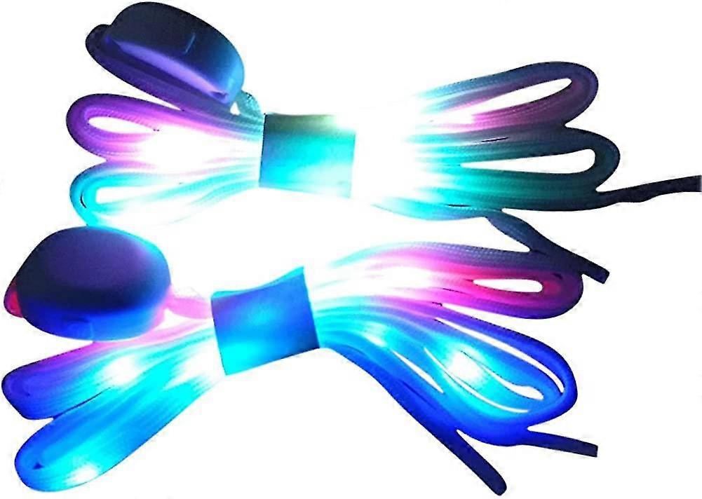 10 Pairs Of Led White Shoelaces Light Up Shoelaces 3 Modes 7 Colors Flashing Shoelaces, 120cm Long