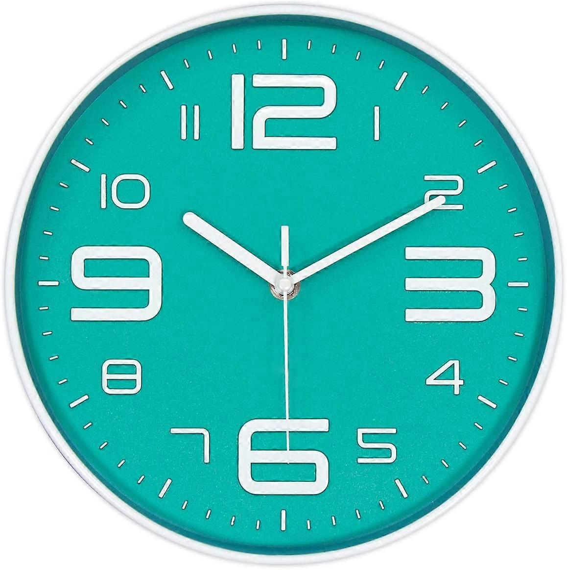 Modern Wall Clock,12 Inch 3D Number Non Ticking Silent Quartz Battery Operated Wall Clocks