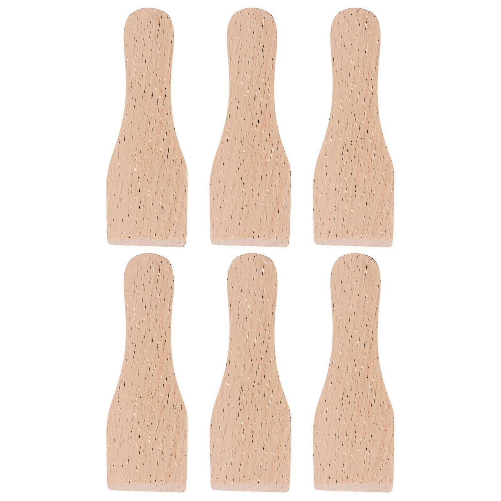 6 Pcs Spatulas Nonstick Cookware Gingerbread Spatula Non Stick Spatula Wooden Raclette Spatula Kitchen Frosting Knives