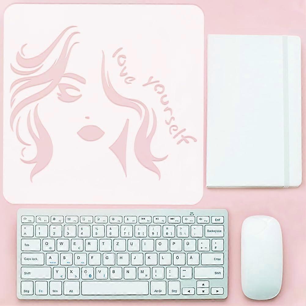 Love Yourself Girl Stencil 11.8x11.8" Woman Saying Painting Stencils ...