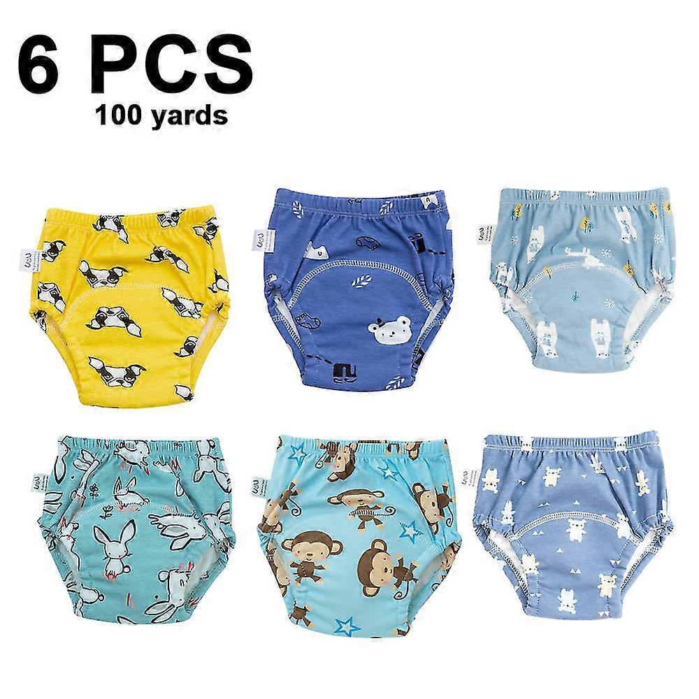 6 piezas de algodón unisex reutilizable potty training ropa interior transpirable