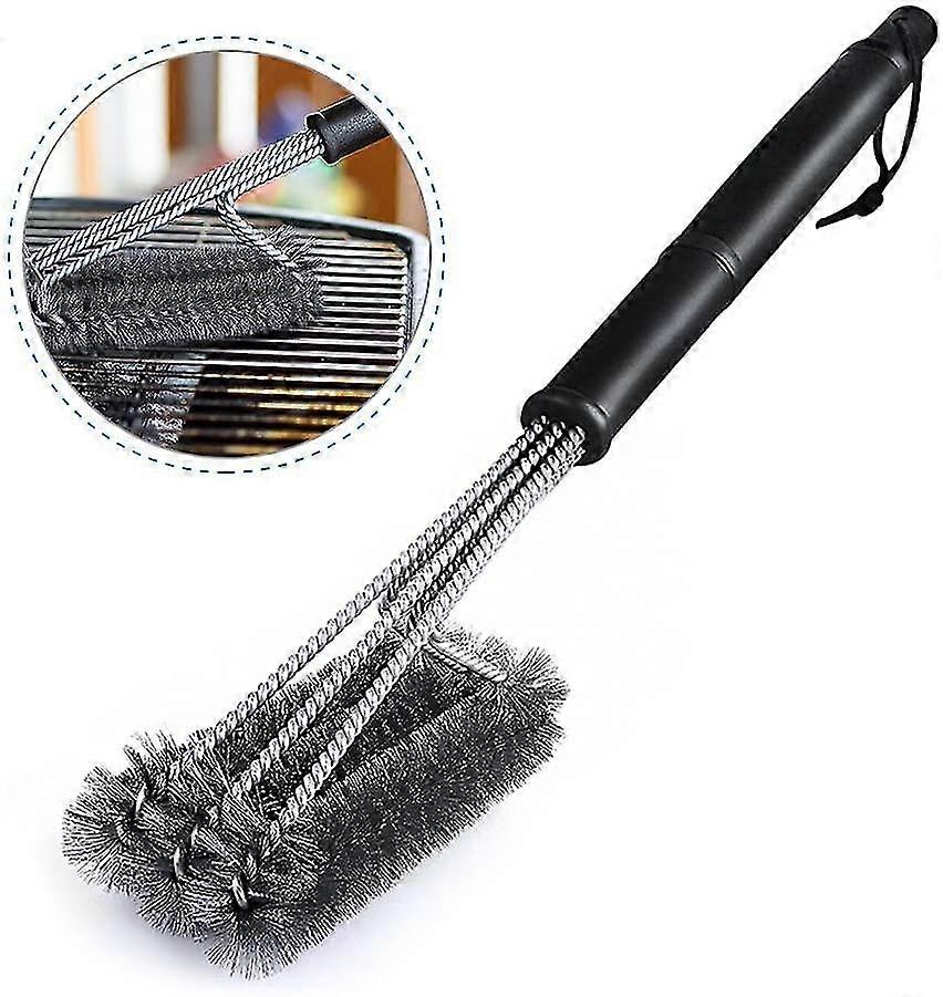 Grillbørste, børste i rustfritt stål, rengjøringsbørste, rengjøring, langt isolert håndtak, perfekt for kullgass elektrisk grill