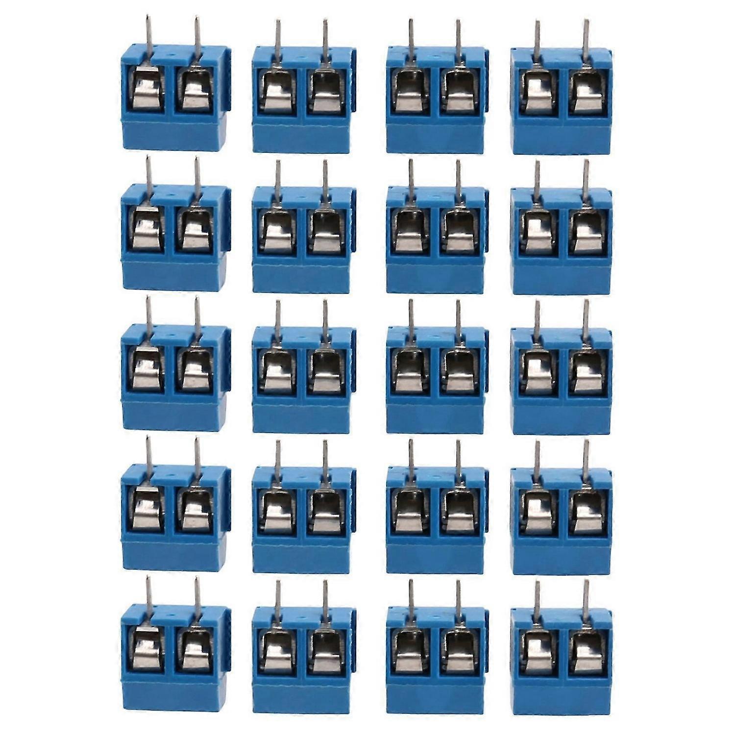 2-Pin Screw Terminal Block Connector 5.08mm Pitch Panel PCB Mount, 20Pcs