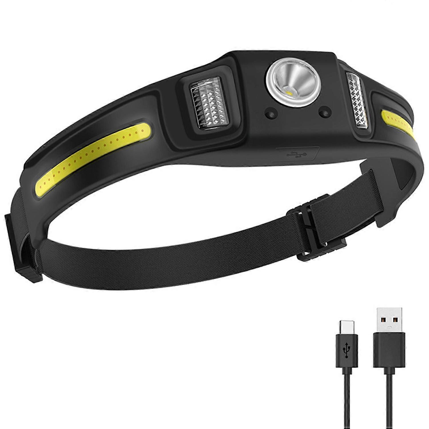 LED Headlamp Waterproof Rechargeable Super Bright High-Lumens Motion Sensor Head Lamp Flashlight