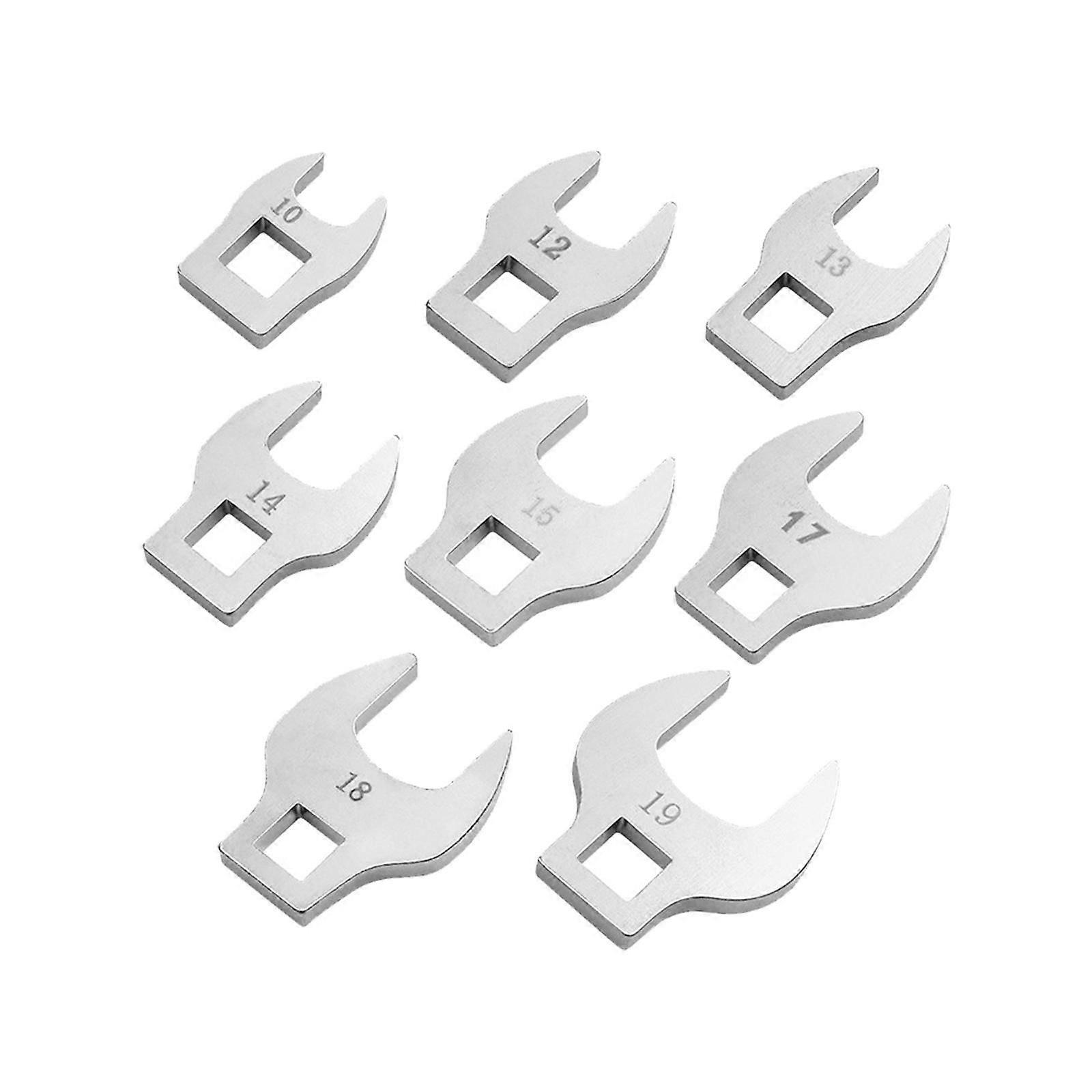 8 Pieces 3/8" Drive Crowfoot Wrench Set Multipurpose Labor Saving 10 to 19mm