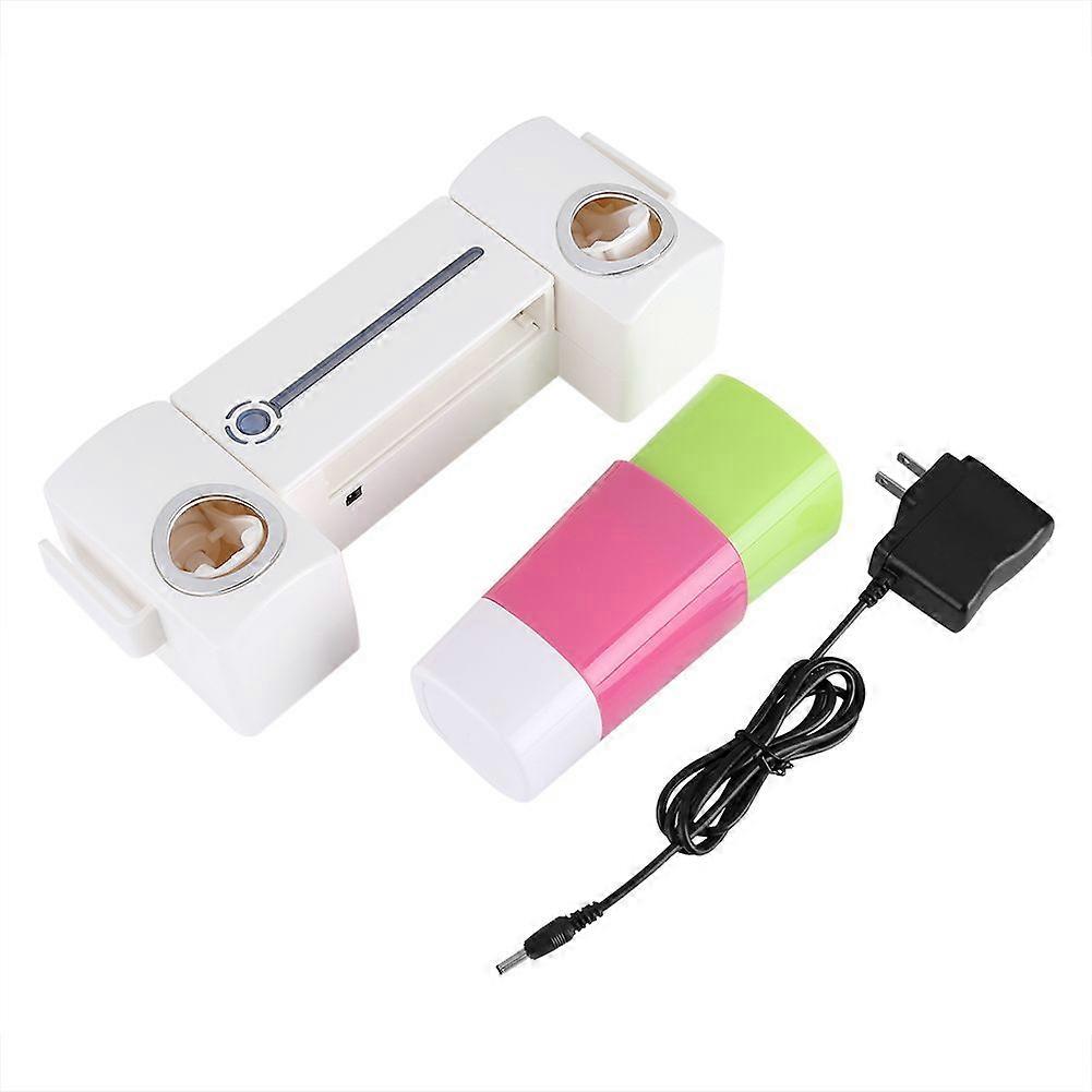 Bathroom Wall mount Toothbrush Holder UV Sterilizer Automatic Toothpaste Dispenser 110~240V