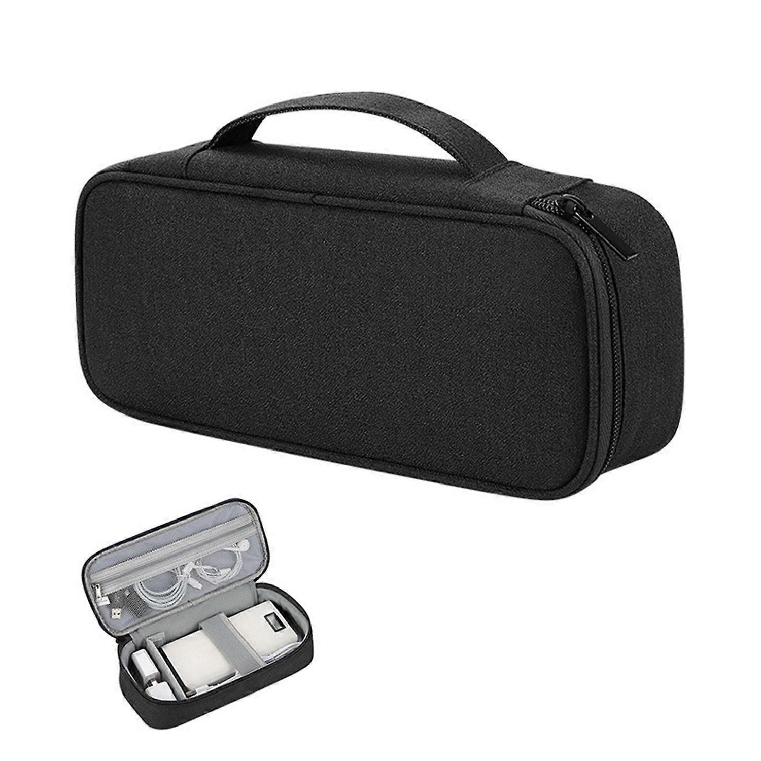 Storage Bag Large Capacity Mesh Pocket with Handle Strap Data Cable Hard Drive Storage Pouch Home