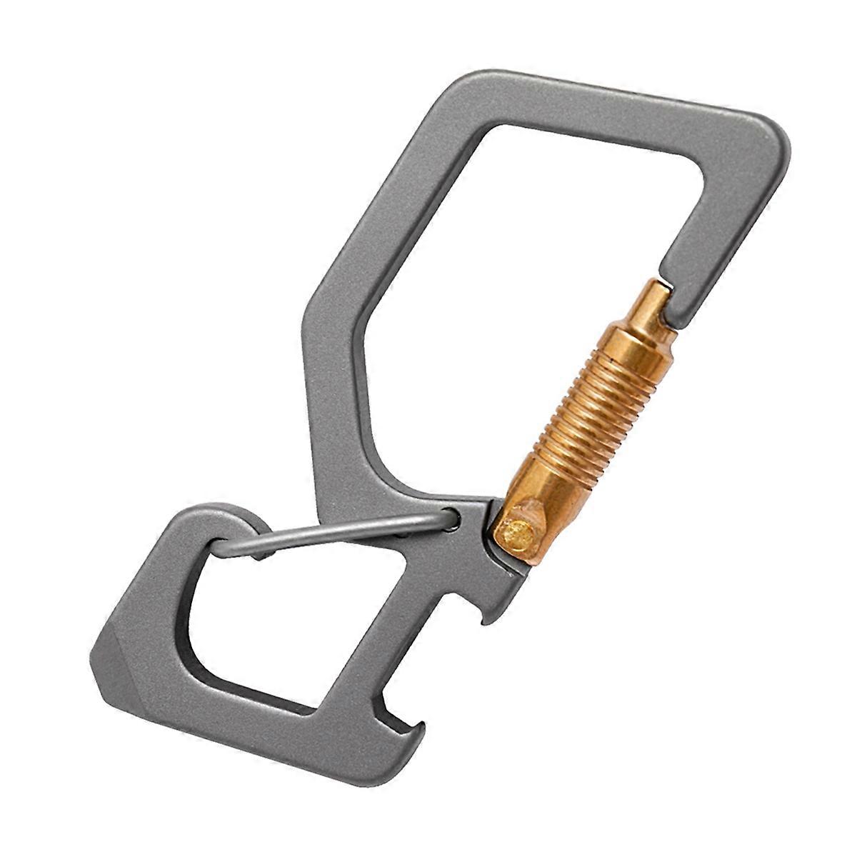 Portable Titaniums Keychain with Bottle Opener Outdoor Quickly Release Carabiner Clip