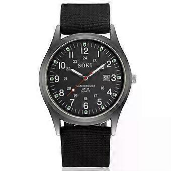Fashion Men Watches Luminous Hands Clock Luxury Military Sports Date Quartz Wristwatch Men Waterproof Nylon Watch Canvas Watches