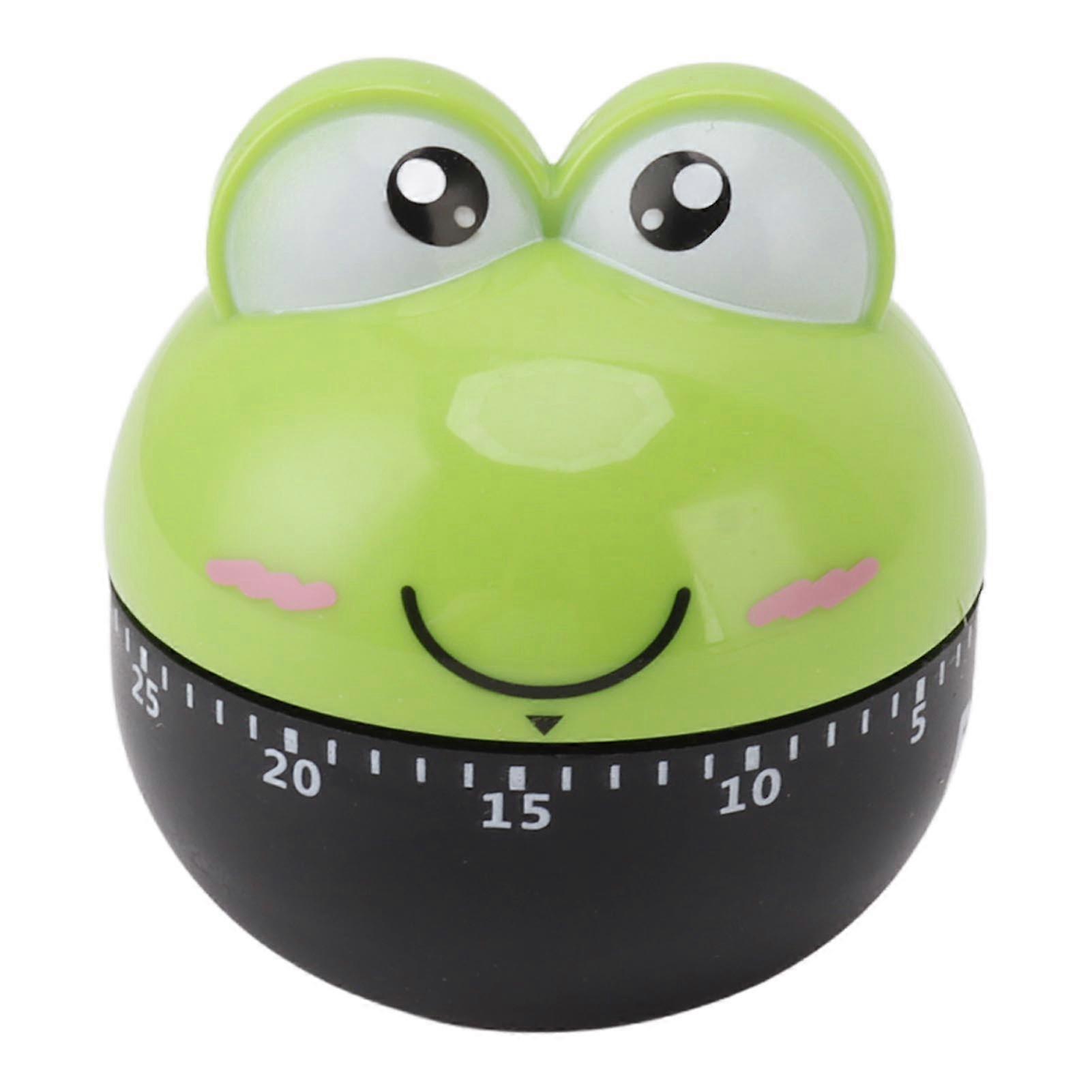 Green Cartoon Machinery Timer High Accuracy Adjustable 60 Minutes Mechanical Kitchen Cooking Timer for Kitchen Study