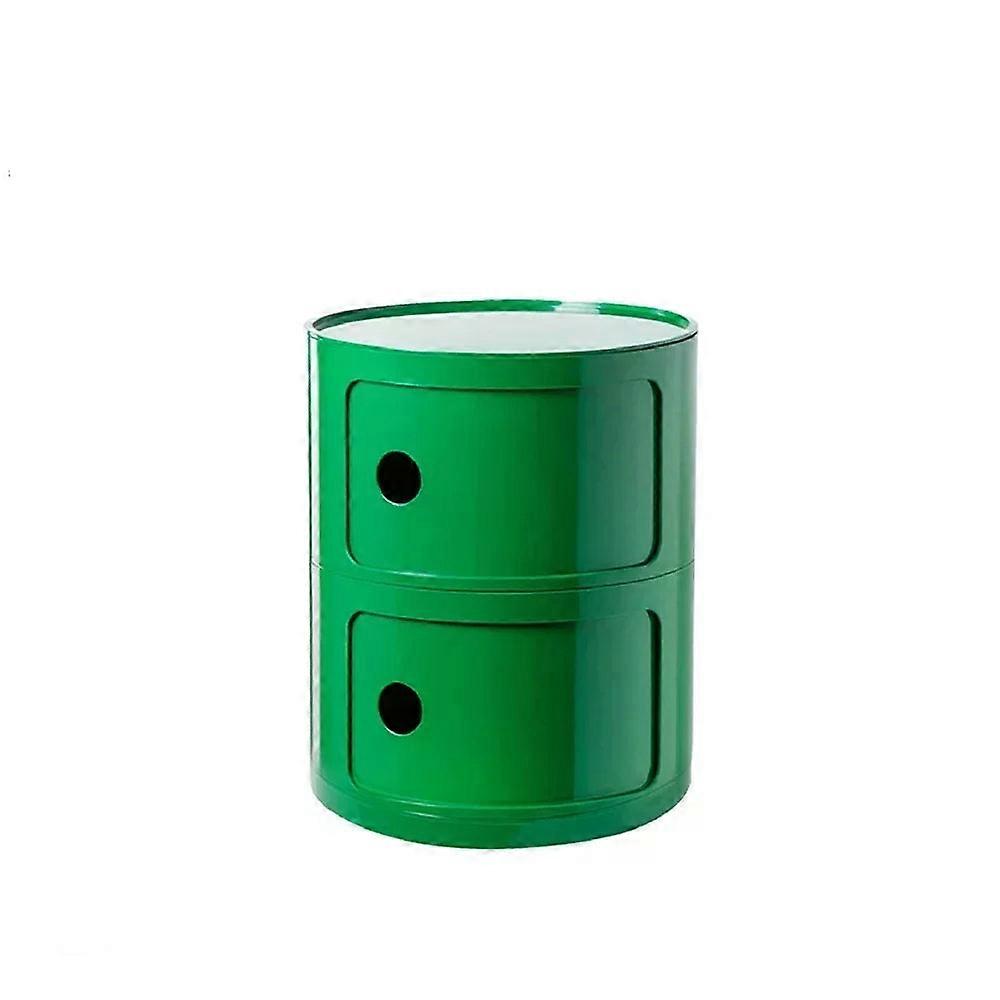 Nneoba Minimalist Green Nightstands - Mid Century Round Coffee Tables With Storage