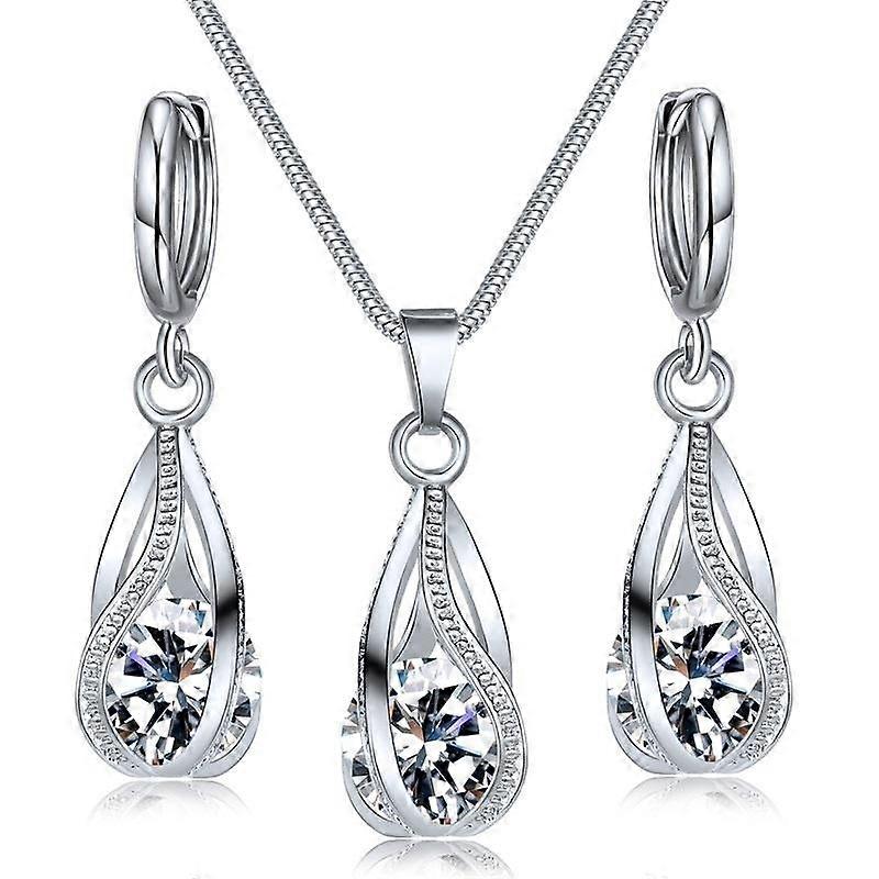 Crystal Water Drop Jewelry Set for Women