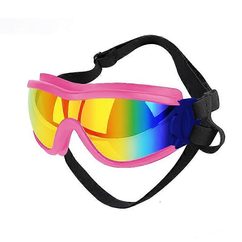 Pink Dog Sunglasses for Medium Large Breeds, Waterproof Windproof Dustproof Dog Goggles with Adjustable Strap