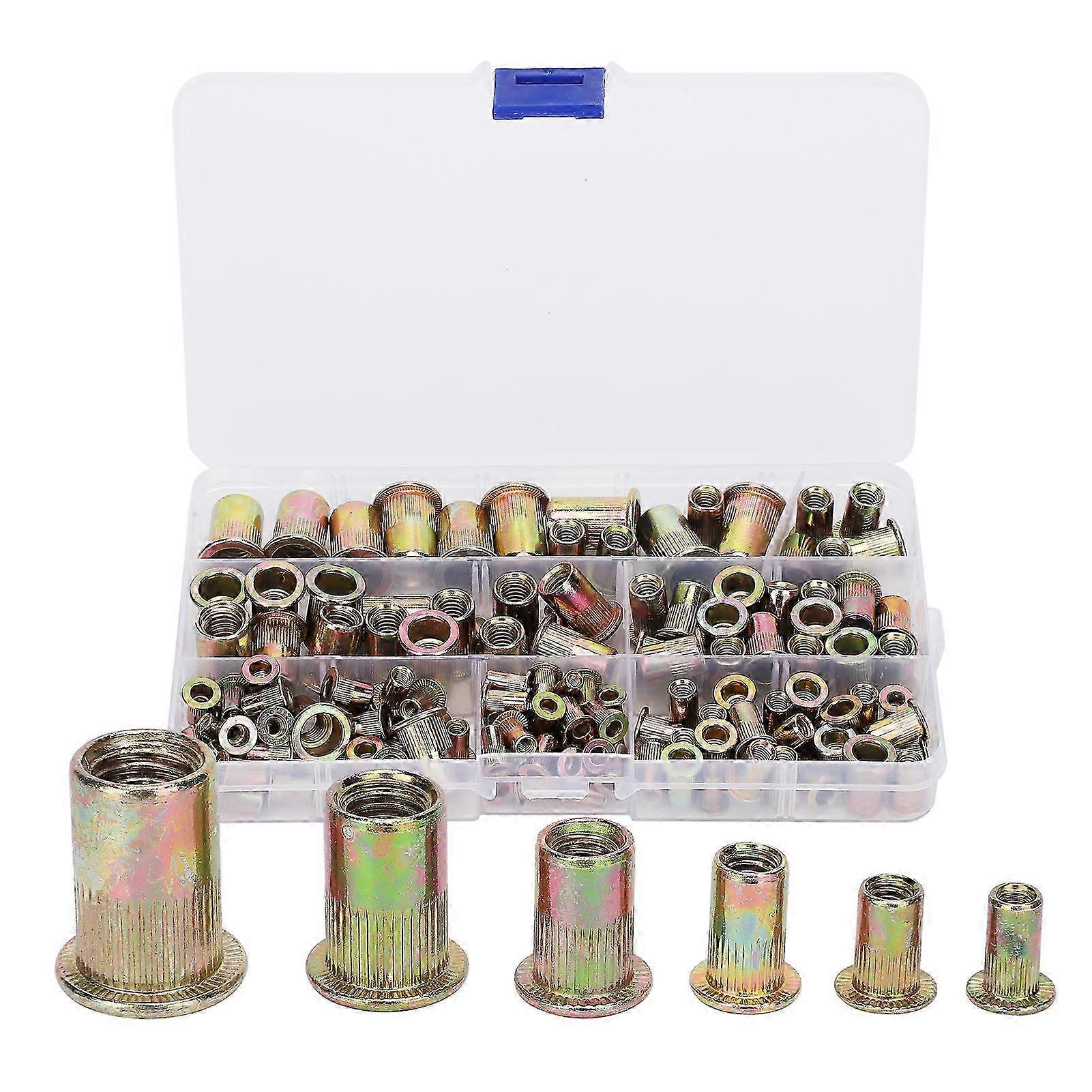 150pcs verzinkte Nietmutter Set Gemischter Einsatz Befestigung Niet Mutter Gewinde Hardware-Teile
