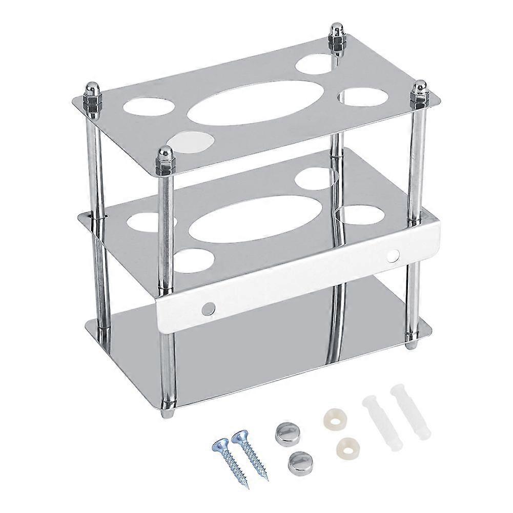 Rectangle Stainless Steel Toothbrush Toothpaste Holder Mount Stand Bathroom Razor Organizer