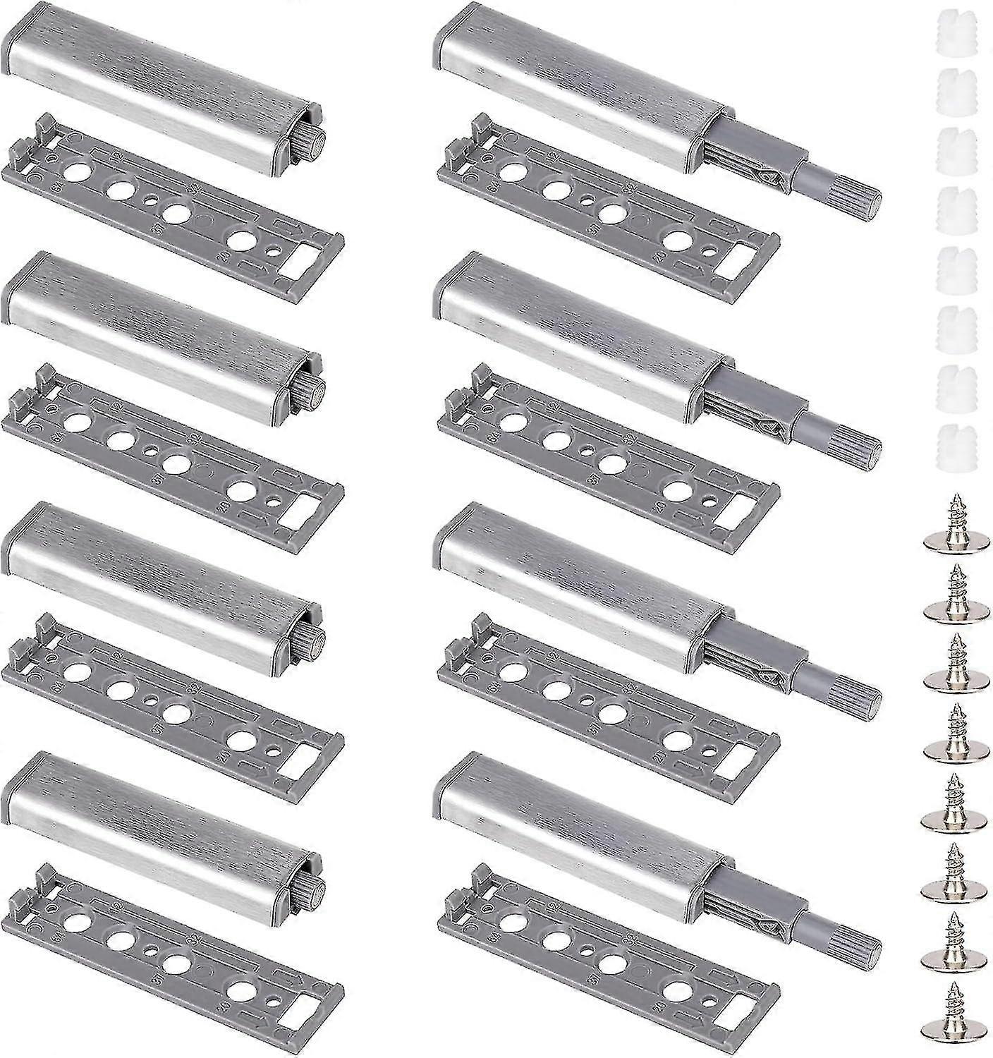 New Gold rock print opener push to open door opener, 8 pieces tip on for doors, softclose retrofitting, soft -close door damper Silver, magnetic clasp