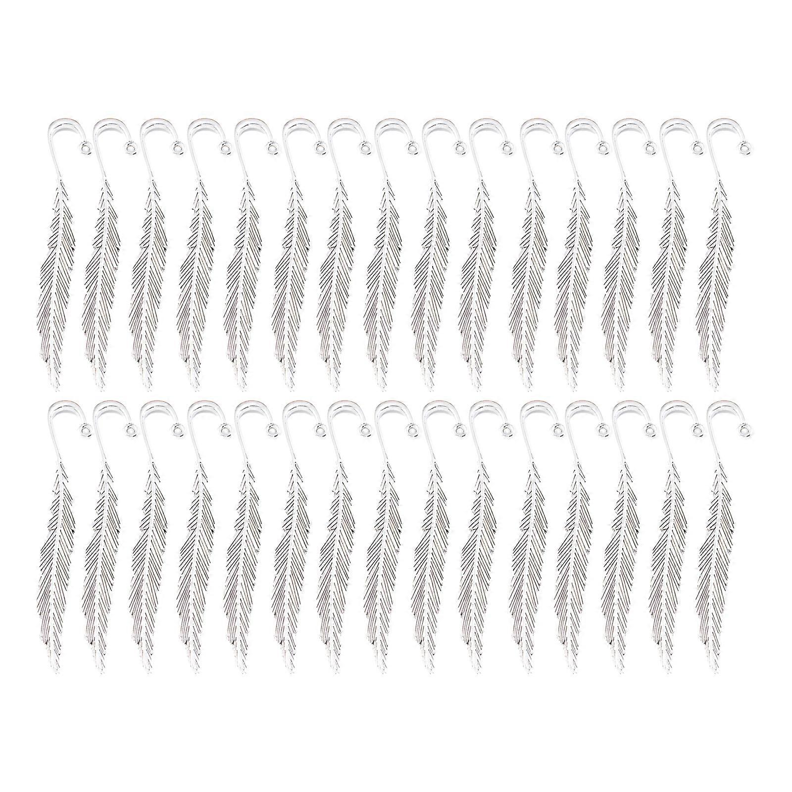 30Pcs Engraved Bookmarks Feathered Metal Bookmarks Reading Accessories for Teacher Student  Reading Enthusiast