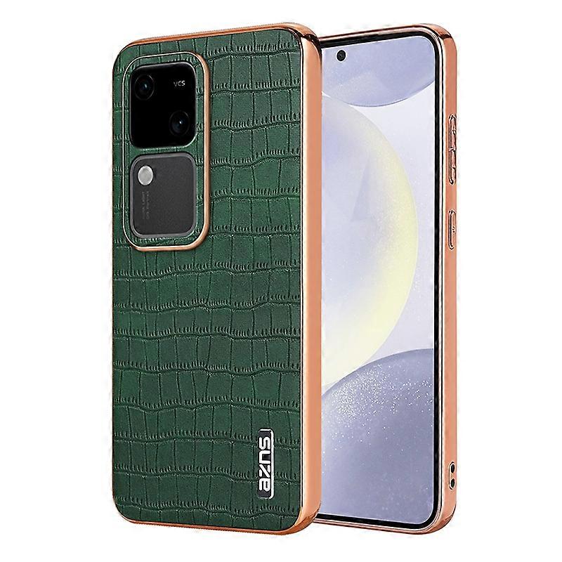 AZNS Electroplated Frame Crocodile Texture Full Coverage Phone Case