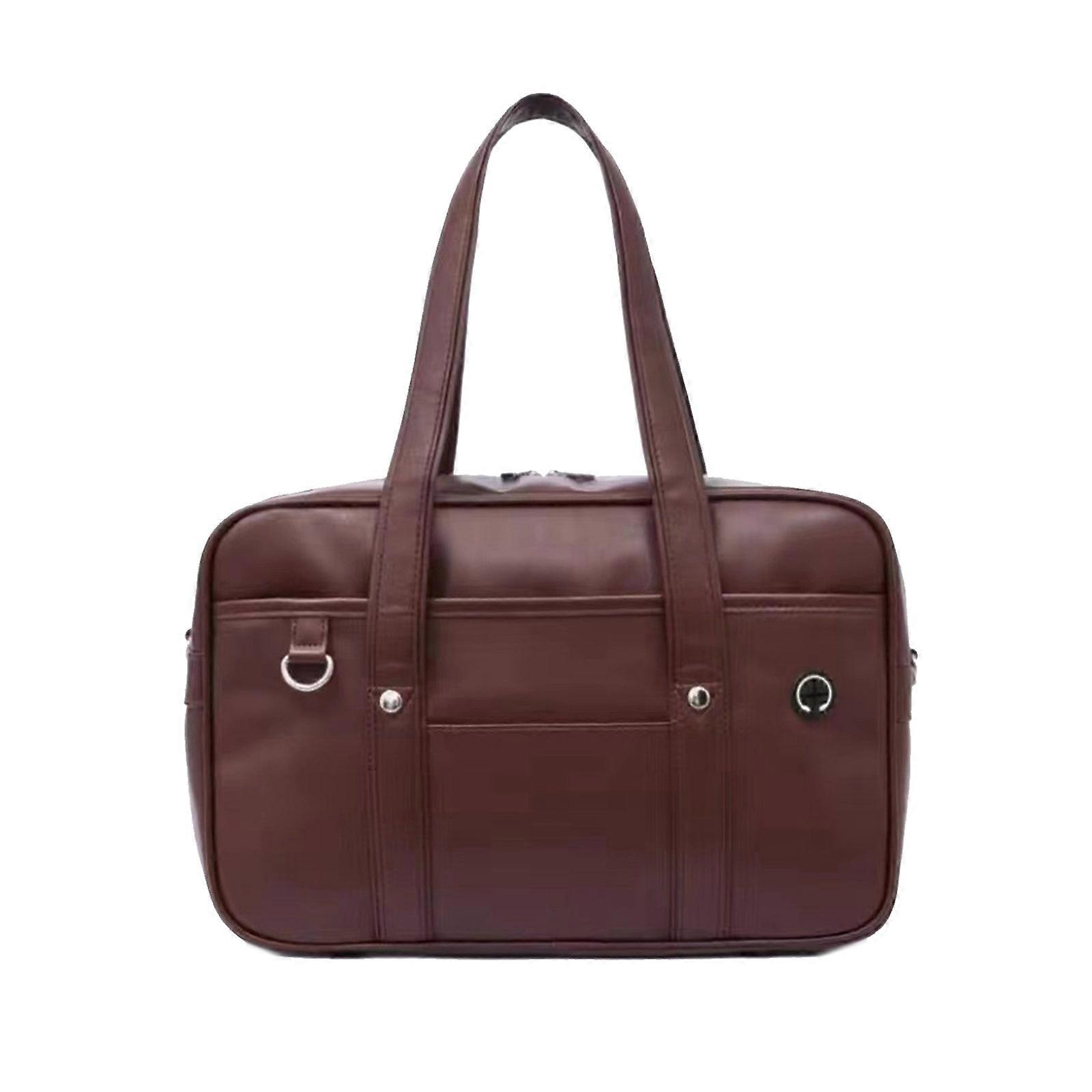 Trendy JK Uniform Inspired School Bag Durable and Convenient Handbag for Students Red brown